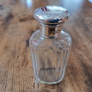 Antique Silver Topped Perfume Bottle, Sterling Silver, Army and Navy Cooperative Society, 1894, Victorian Solid Silver Scent Bottle, cologne