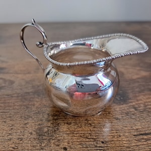 Antique Solid Silver Hallmarked Jug, Small Jug, Cream Jug, Table Decor