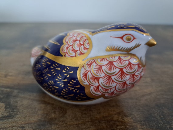 【使用美品】 CROWN DERBY Quail C&S Vintage Royal Crown Derby Quail Paperweight: Handpainted Bone