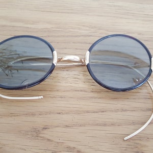 Lunettes de soleil anciennes Bakelite Gilt, lunettes vintage, lunettes, lunettes rondes