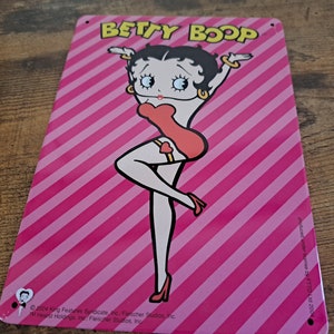 Vintage Betty Boop Tin Sign, Metal plaque, Wall hanging