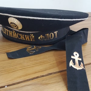 Vintage Russian Navy Seamans Cap,  Russian Military Hat