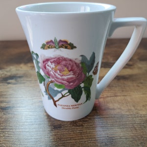 Vintage Portmeirion Botanischer Garten Becher, Keramik Pfingstrose Tasse