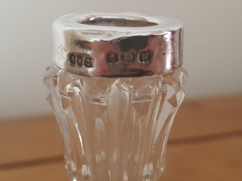 Antique Hallmarked Silver Rim Glass Vase C1921 Asprey & Co Etsy