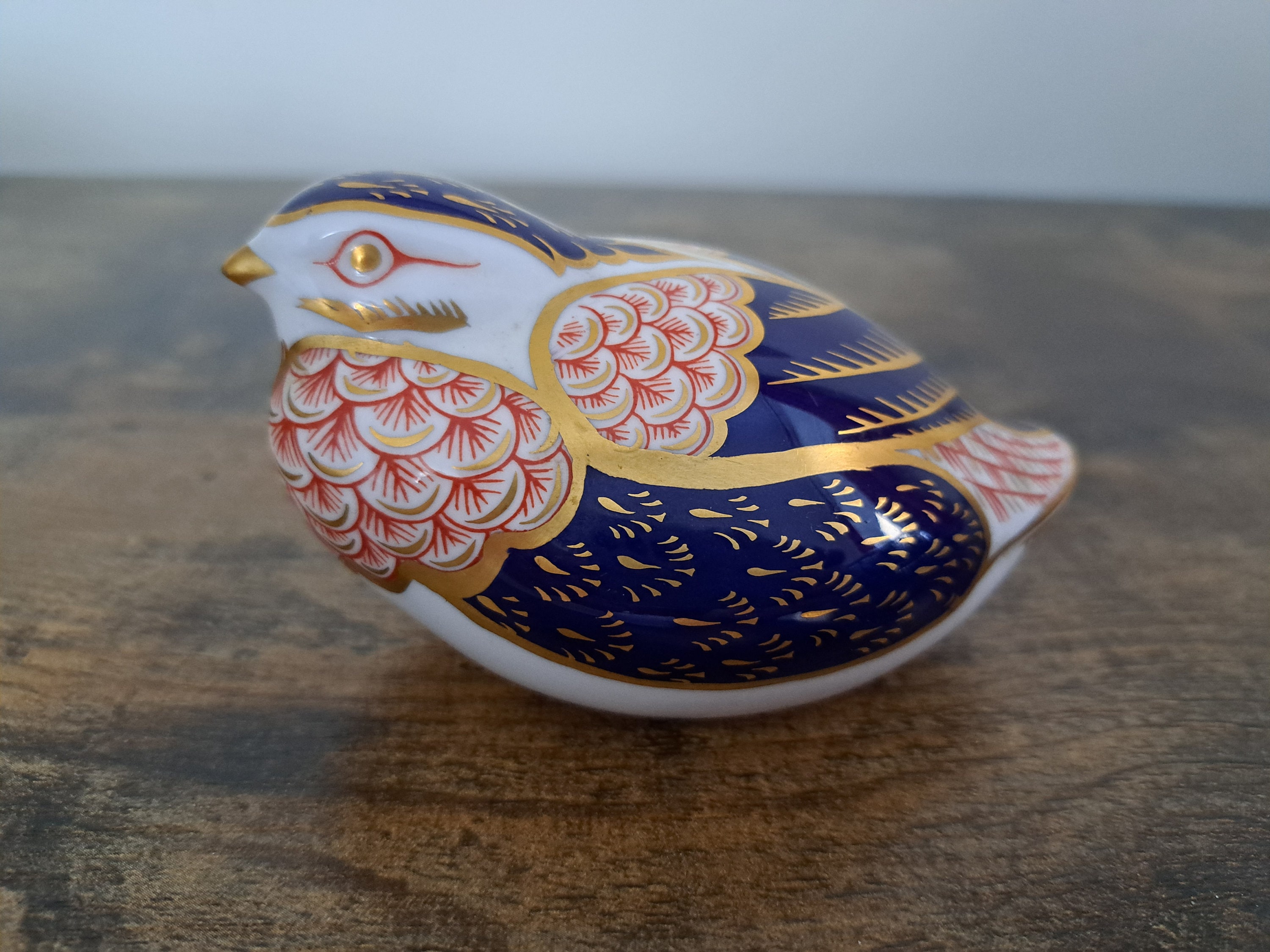 【使用美品】 CROWN DERBY Quail C&S Vintage Royal Crown Derby Quail Paperweight: Handpainted Bone