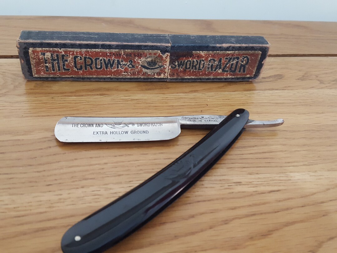 Vintage Crown & Sword Straight Razor 1166 ERN Cut Throat Etsy