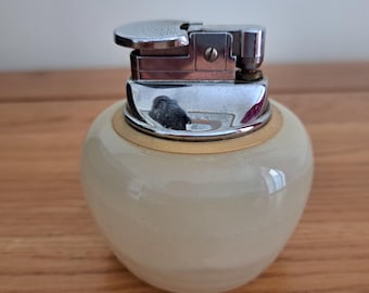 Vintage Table Lighter, onyx lighter, untested, petrol lighter, home decor, desk decor, 1970&#39;s