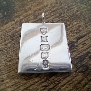 Vintage Silver Ingot, 1977, Ingot Pendant, fine jewellery, Solid Silver