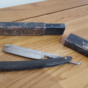 Vintage Kropp Straight Razor, doorgesneden keel, Sheffield scheermes, boxed scheermes, persoonlijke verzorging, heren verzorging, natte scheerbeurt