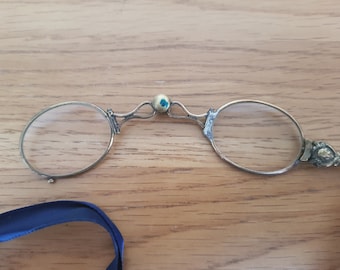 Folding Lorgnette Gilt Glasses Spring Loaded Antique Lorgnette Eye Glasses Etsy UK