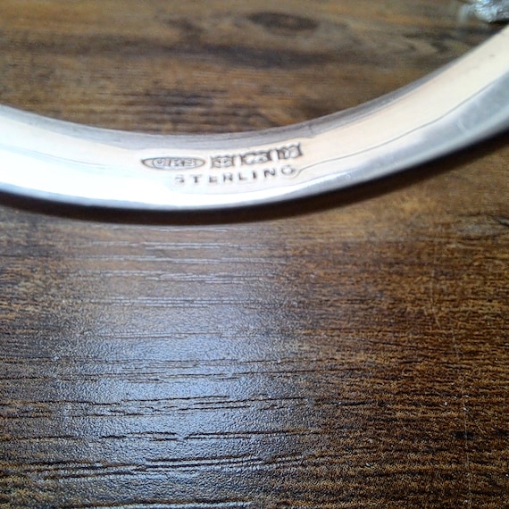 Vintage Hallmarked Solid Silver Bangle Bracelet -… - image 2