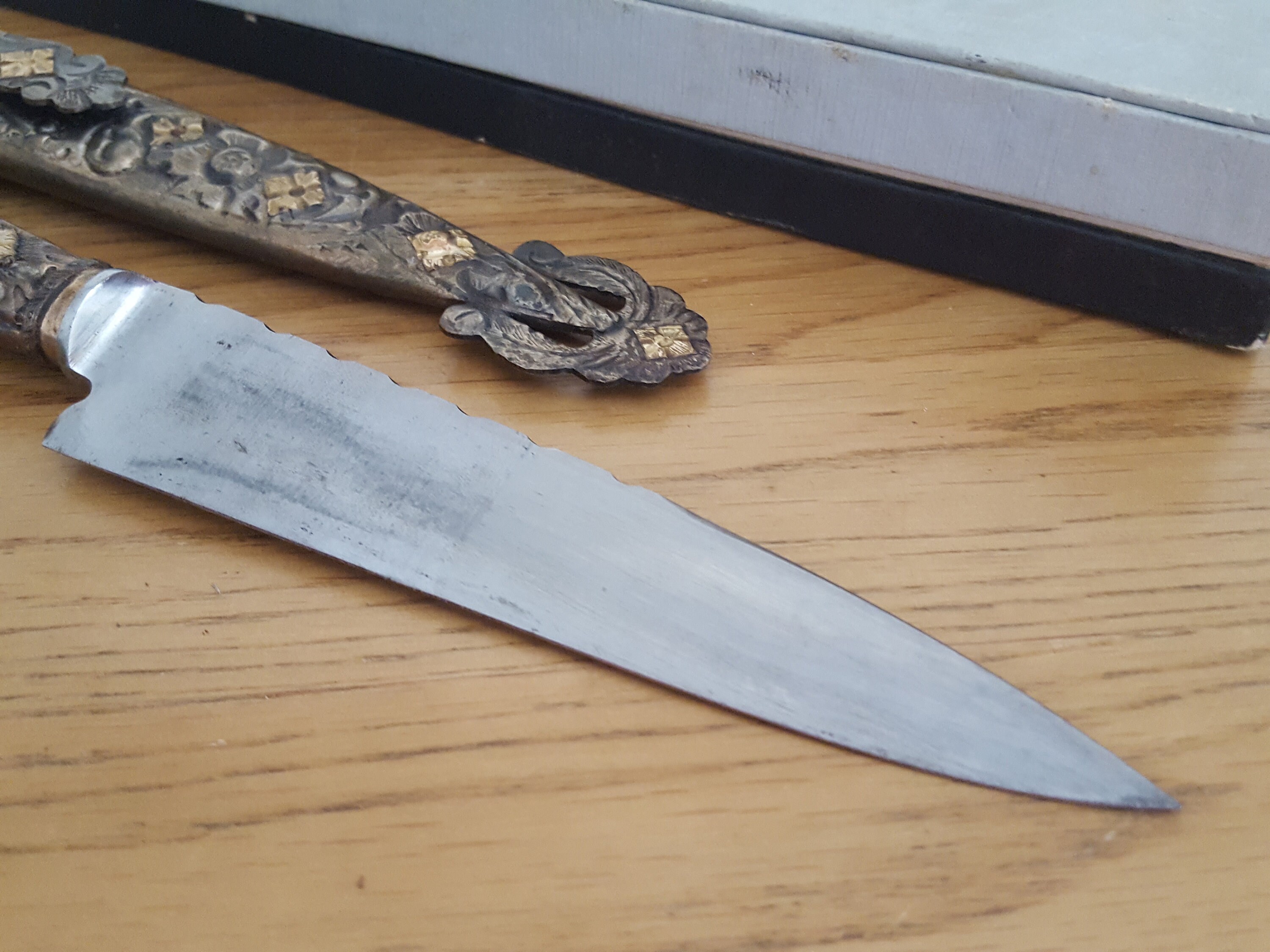 Vintage Industria Argentina Silver and Gold Knife Boxed 800 Etsy