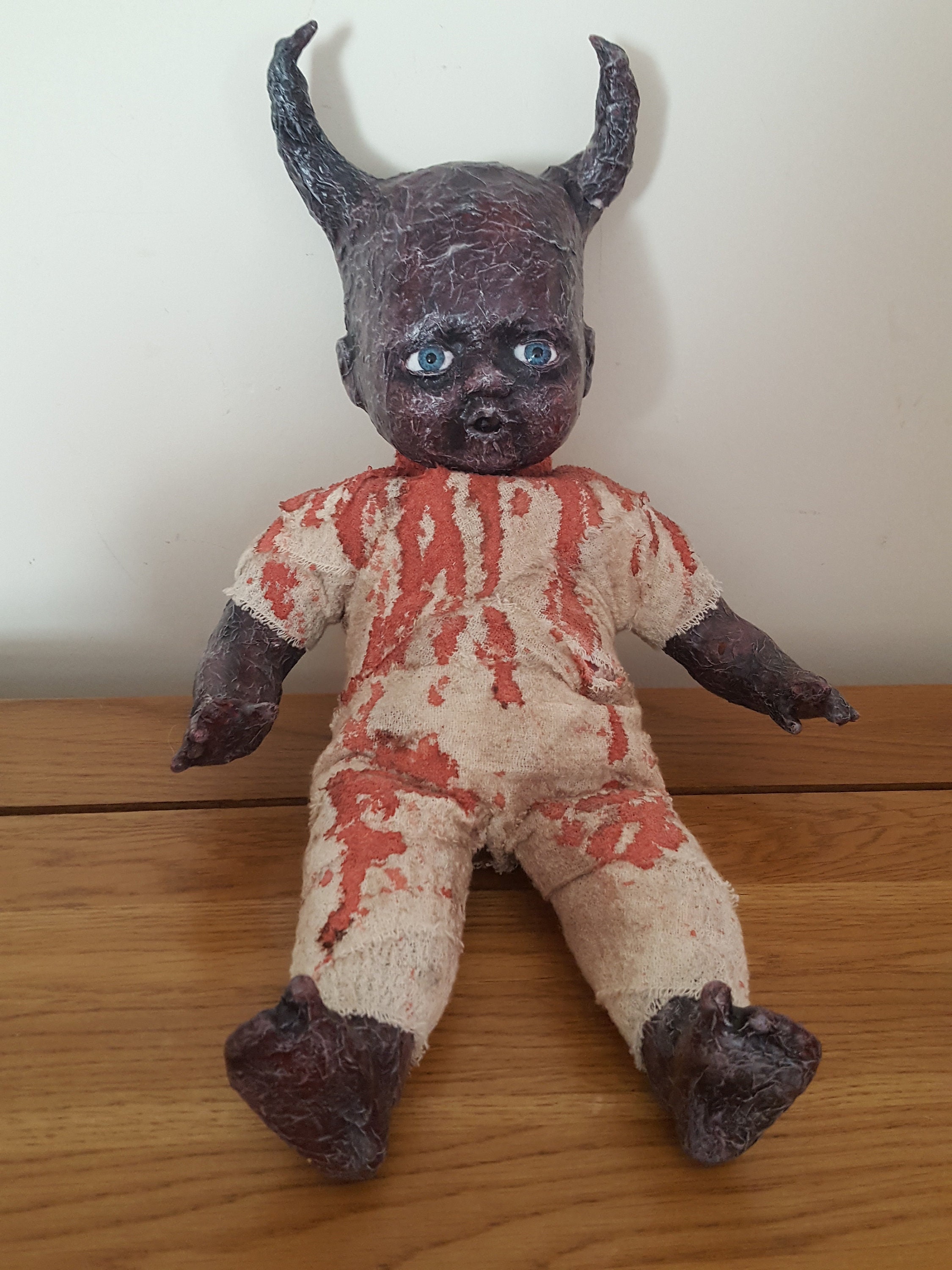 Vintage Bad Doll, Altered Doll With Horns, Devil Doll Vintage Bad Doll, Altered Doll With Horns, Devil Doll