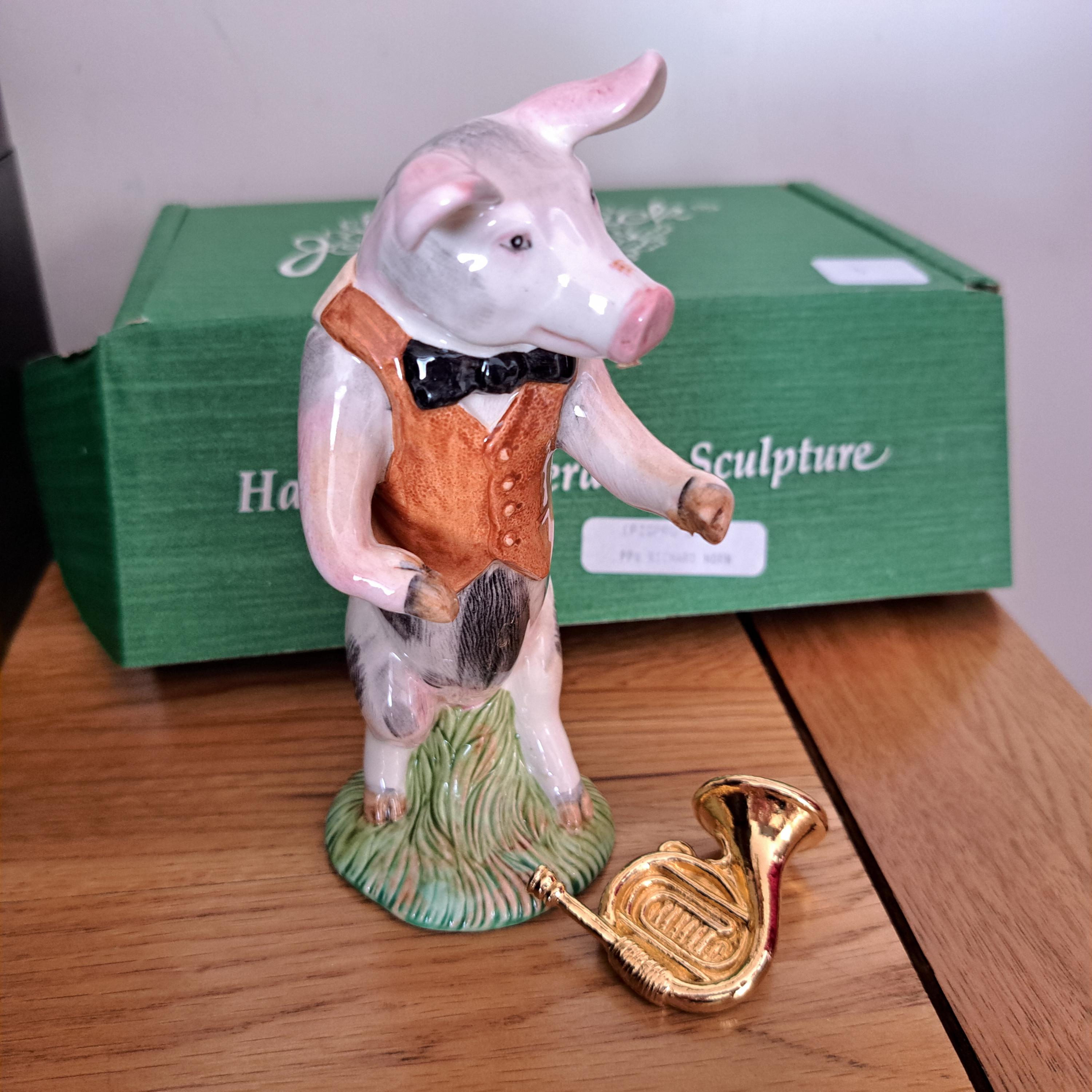 Vintage Beswick Pig Figurine: Richard Horn Player PP8, Promenade