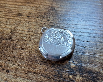 Médaillon vintage en argent sterling, argent 925, pendentif fin, collier