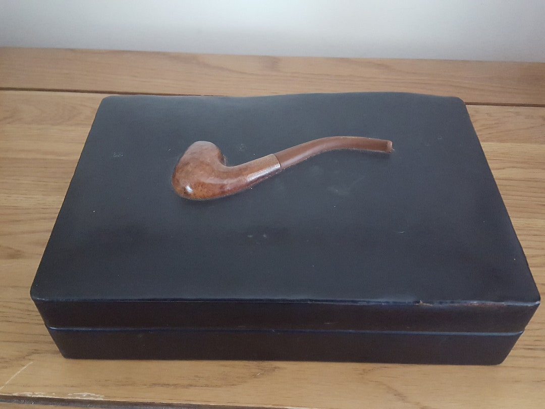Vintage Smoking Pipe Box, Tobacco Pipe Box, Compartments for Tobacco