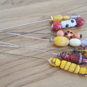 Vintage Hat pins, 7 ornate hat pins, long hat pins