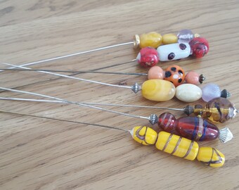 Vintage Ornate Hat Pins: Collectible Set of 7