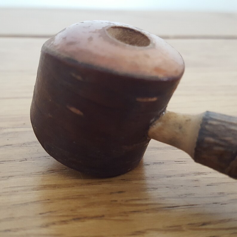 Carved Tobacco Pipe Estate pipe Vintage Rustic Smoking Pipe smokers accessory tiny bowl Briar pipe Small collectable pipe man cave