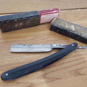 Vintage Kropp Straight Razor, doorgesneden keel, Sheffield scheermes, boxed scheermes, persoonlijke verzorging, heren verzorging, natte scheerbeurt