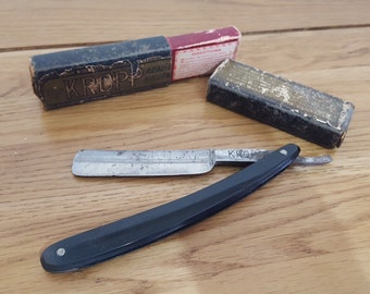 KROPP　Sheffield England【西洋剃刀】 Vintage Kropp Straight Razor: Sheffield Cut Throat Razor, Boxed