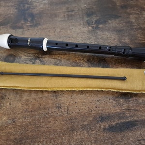 Vintage Aulos recorder, plastic instrument, woodwind, music