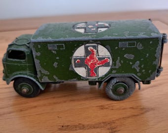 Vintage Dinky 626 Military Ambulance, 1950's, Play Worn