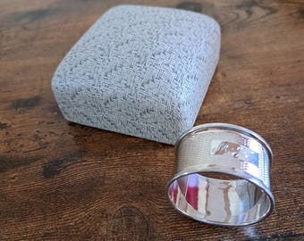 Vintage Boxed Silver Hallmarked Napkin Ring, 1969, Serviette Ring