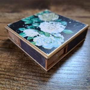 Vintage Match Box Holder, 4 Sided Matchbox Cover, tobacciana
