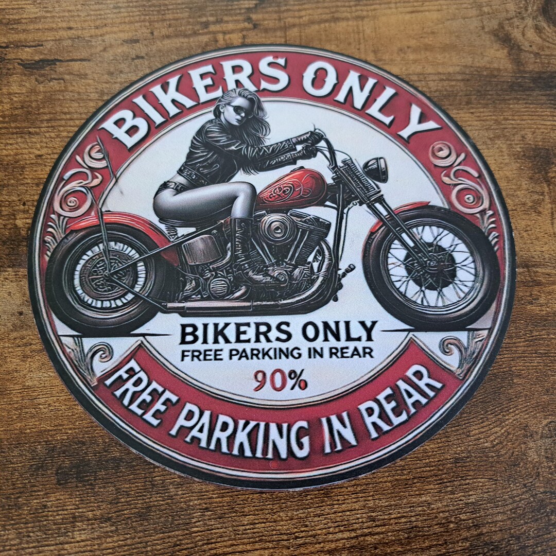 Round Motorcycle Tin Sign – Garage Man Cave Decor - Etsy