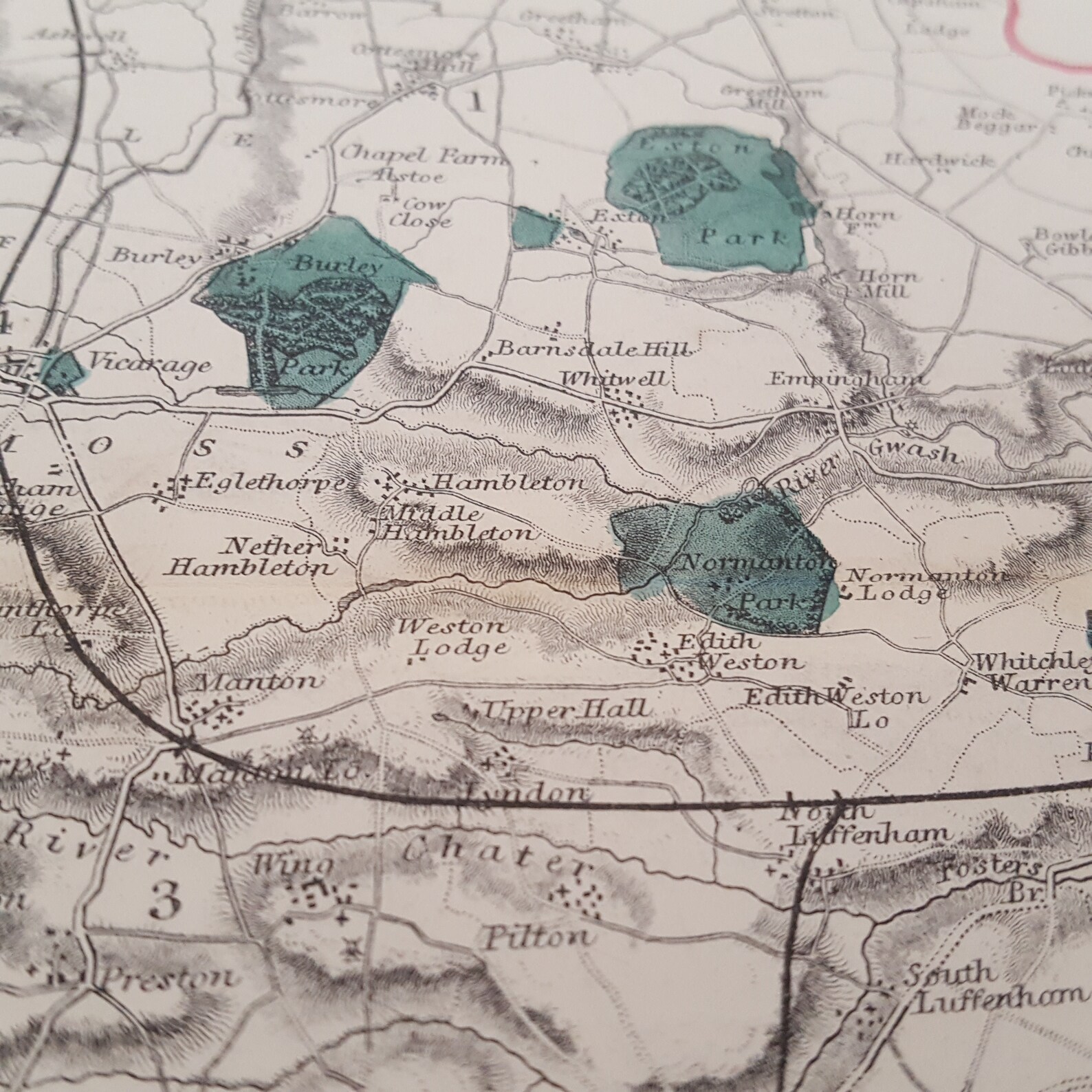 Vintage English County Map Old Rutlandshire Map 1840 Antique - Etsy