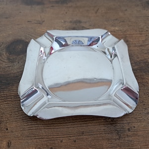 Antique William Neale hallmarked Chester silver ash tray, Solid Silver Ashtray