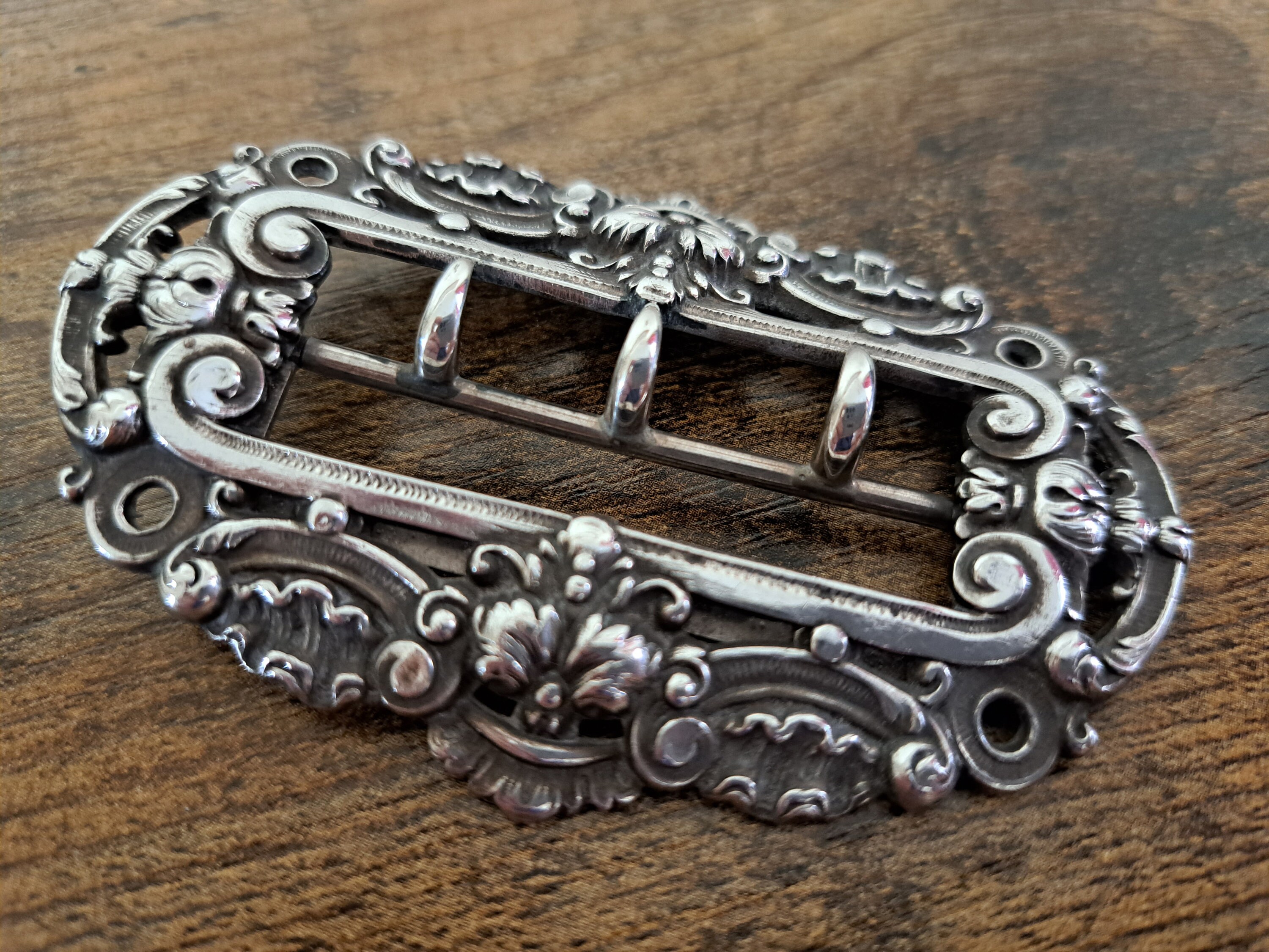 Boucle De Ceinture Victorienne En Argent Sterling 1879 - William Traies Poinçon Londres - Occasion
