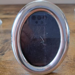 Antique Silver Oval Picture Frame, Photo Frame, Sterling Silver, 925 Solid Silver