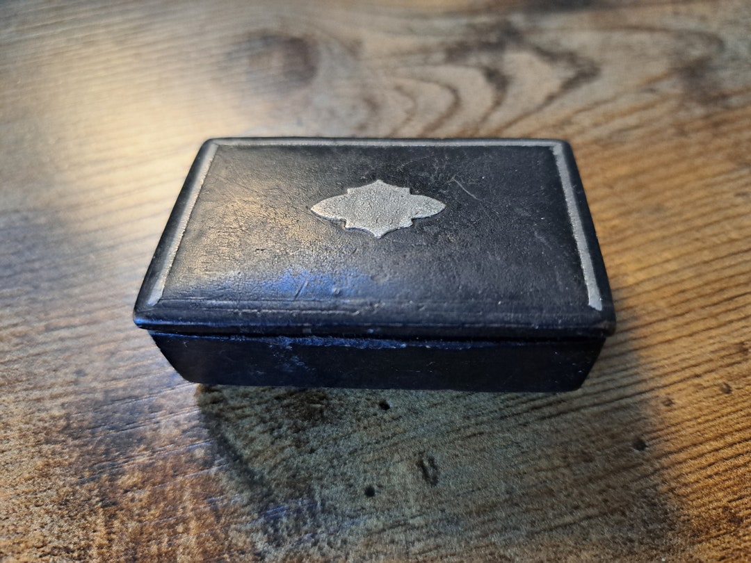 Antique Snuff Box With Silver Inlay, Antique Snuff Box, Victorian ...
