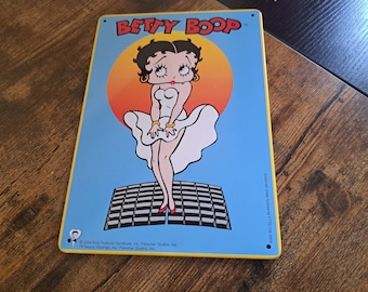 Vintage Betty Boop Tin Sign, Metal plaque, Wall hanging