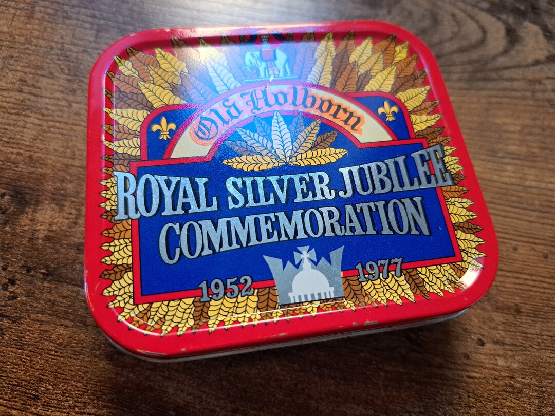 Vintage Old Holborn Tobacco Tin, 1977 Silver Jubilee Tin, Sealed Tin