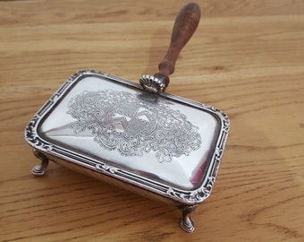 Vintage Silent Butler, Crumb Tray, Table Top Butler Tray, Silver Crumb Catcher