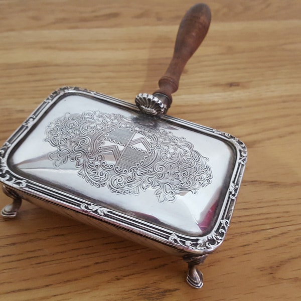 Vintage Silent Butler, Crumb Tray, Table Top Butler Tray, Silver Crumb Catcher