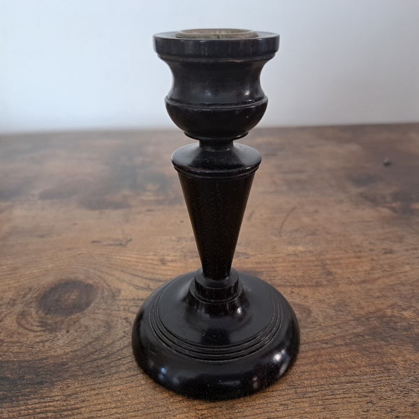 Antique Ebony candlestick, candle holder, Edwardian, Ebony wooden Candlestick, 1900