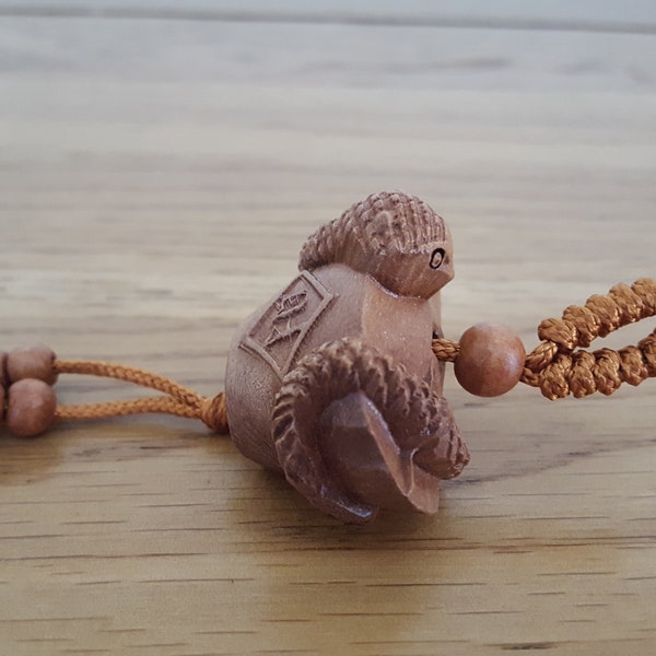 Vintage Snake Charm, beaded Snake gift, carved keyring, unusual gift, Charm