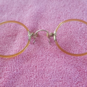 Antique Wellsworth Pince-Nez Spectacle Frames, Zylonite frames, no glass, NOS