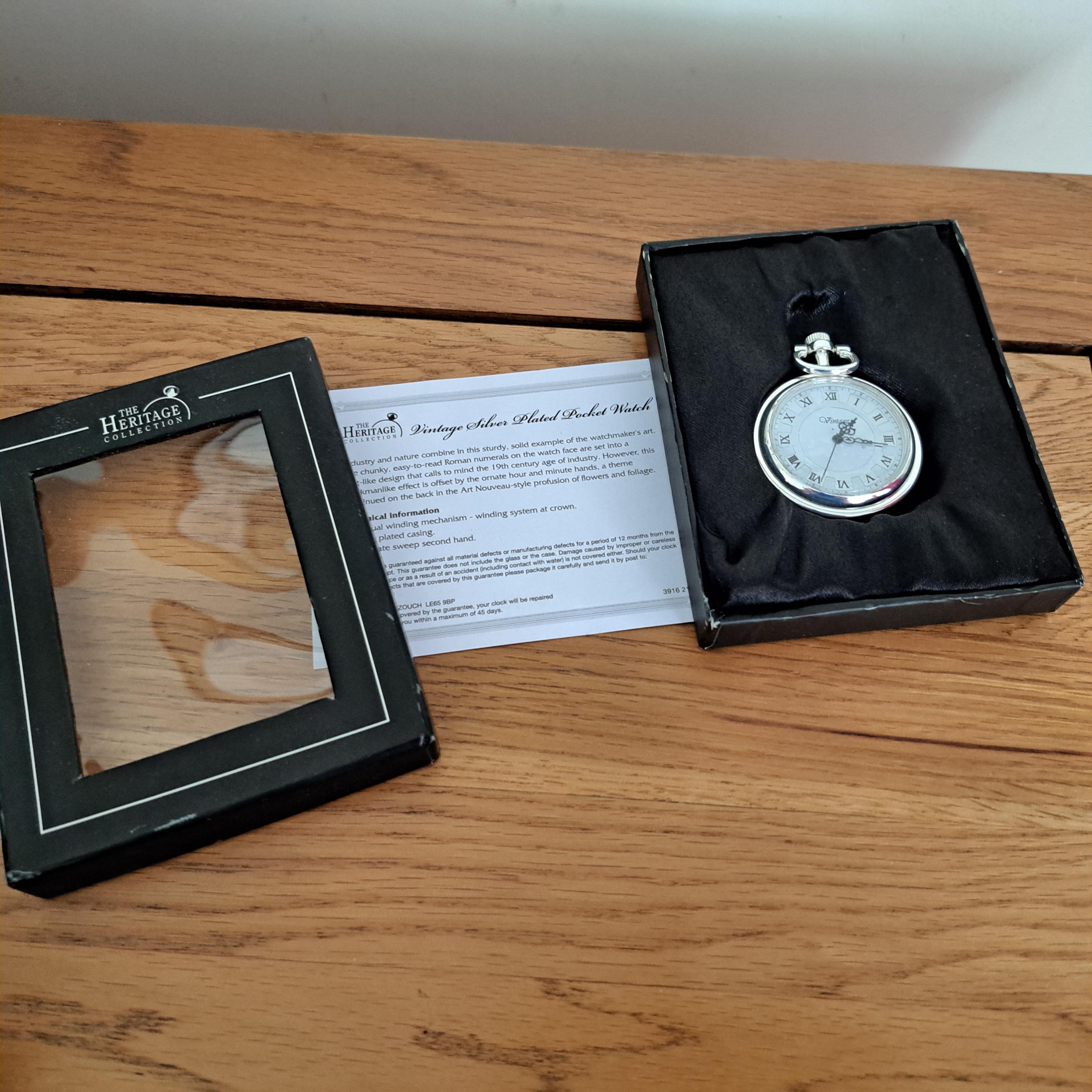 Atlas Heritage Collection Pocket Watch, Silver Plated Watch