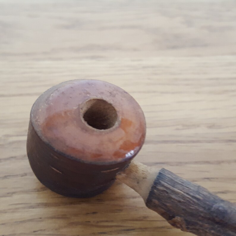 Carved Tobacco Pipe Estate pipe Vintage Rustic Smoking Pipe smokers accessory tiny bowl Briar pipe Small collectable pipe man cave