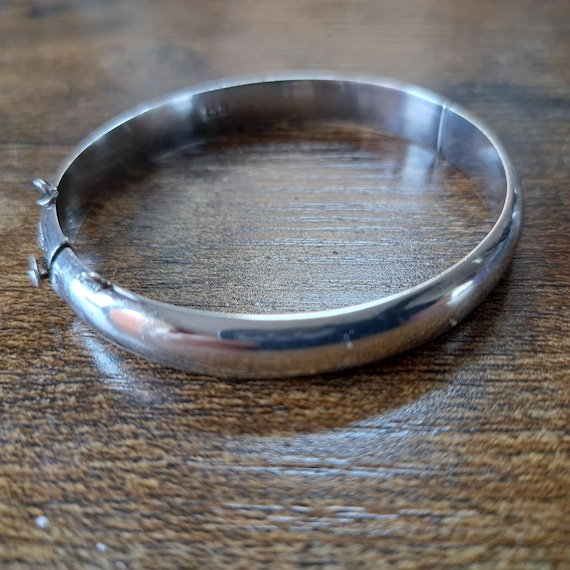 Vintage Hallmarked Solid Silver Bangle Bracelet -… - image 3