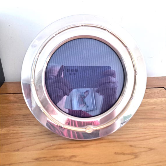 Vintage Gucci Silver Plated Round Photo Frame | Italian Designer