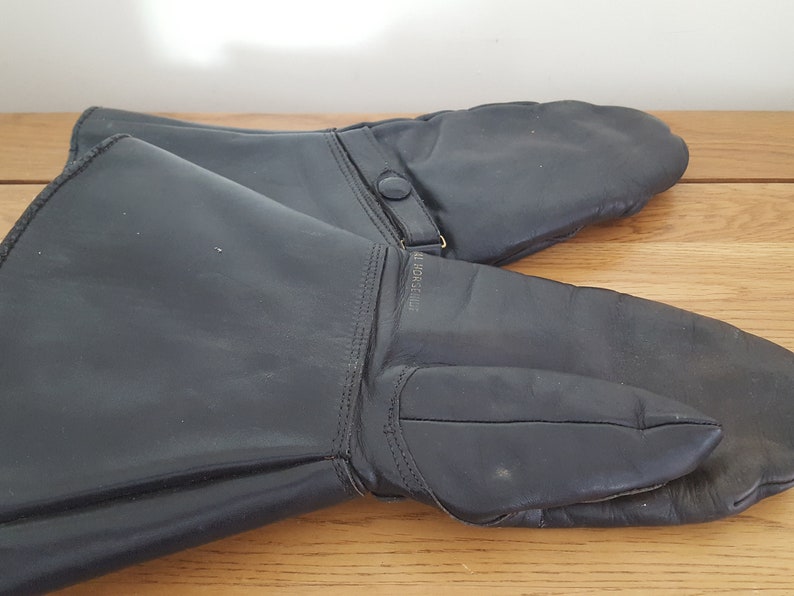 Vintage Horse Hide Motorcycle Gloves, Waddingtons Equidore Leather Motorbike Gauntlets, Sheepskin offers Lined, Motorcycle Racing