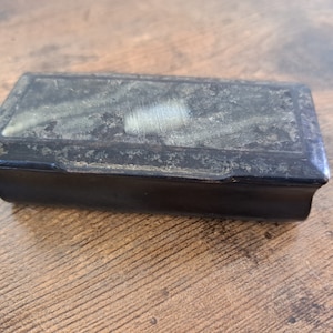 Antique Georgian Snuff Box, Large Table Snuff Box, Papier-mâché Snuff Box, Lacquered Tobacco Box