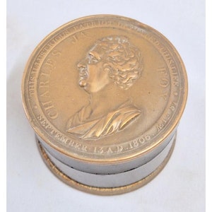 Antique Snuff Box, Georgian Snuff Pot, Tobacco Box, Charles James Fox Snuff Box