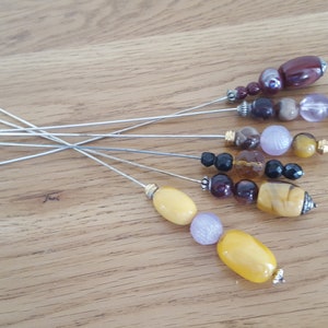 Vintage Hat pins, 6 ornate hat pins, long hat pins